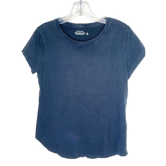 Abercrombie & Fitch Black Knotted Crew Tee Medium  85Z - Picture 1 of 5